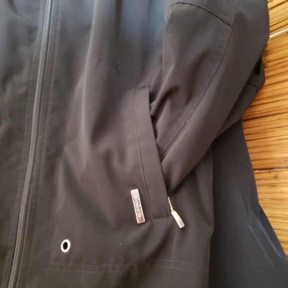 Liz Claiborne Andrea Cool Weather Jacket Blk & Tan w/Removeable Hood Size: XL - Picture 6 of 9